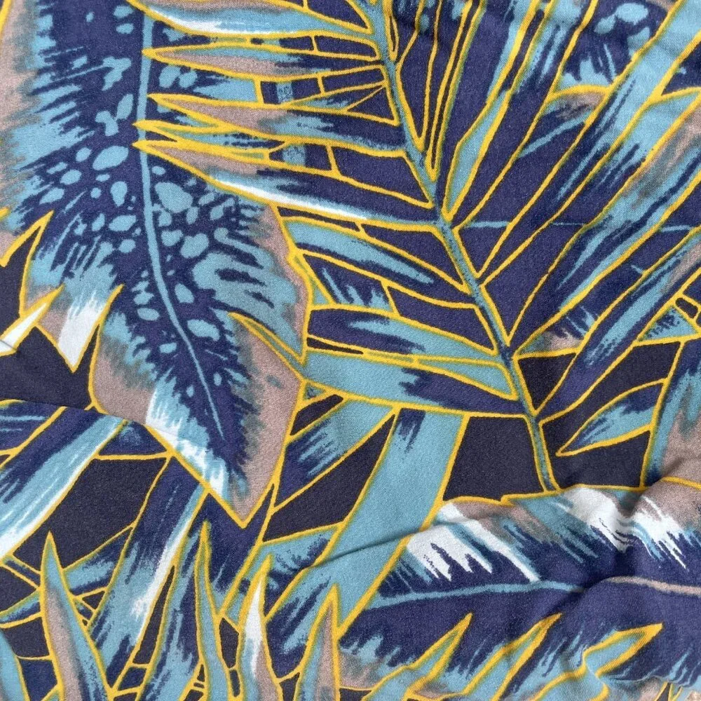J. Crew Men's Tropical Palm Print Board Shorts in Navy, Teal & Yellow